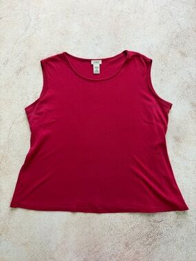 L.L. Bean Women's Sleeveless Tank in Deep Berry Red 100% Supima Cotton